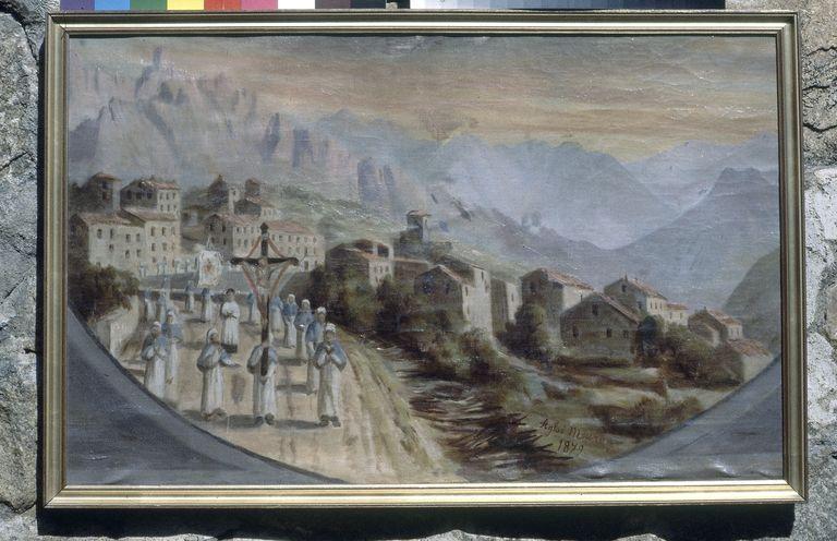 Tableau : Procession en présence des membres de la confrérie de la Vierge