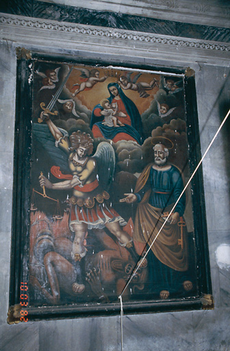 Tableau d'autel : Saint Michel terrassant le démon