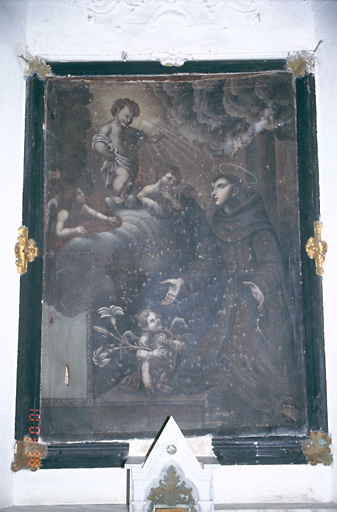 Tableau d'autel : Apparition de l'Enfant Jésus à saint Antoine de Padoue