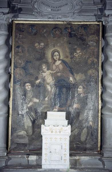 Tableau d'autel : Donation du Rosaire