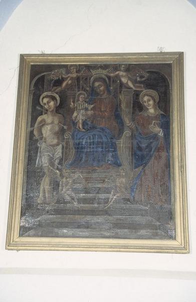 Tableau : Vierge à l'Enfant entre saint Sébastien et sainte Dévote