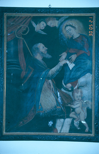 Tableau d'autel : Apparition de l'Immaculée Conception à saint Augustin