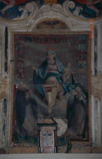 Tableau d'autel : Donation du Rosaire