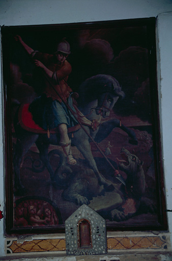 Tableau d'autel : Saint Georges terrassant le dragon