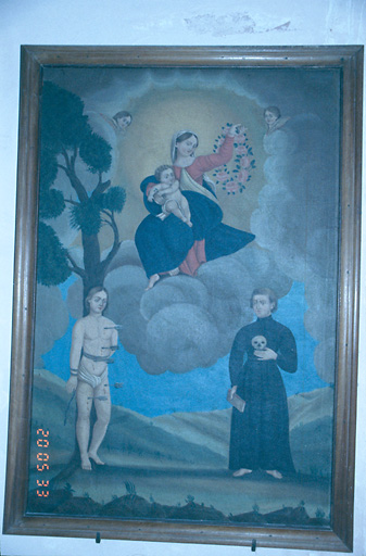 Tableau : Vierge à l'Enfant, saint Sébastien et saint Louis de Gonzague