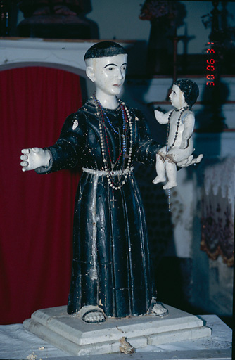 Statue (demi-nature) : Saint Antoine de Padoue et l'Enfant Jésus