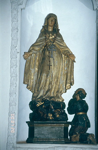 Groupe sculpté : Vierge de Miséricorde et Antonio Botta