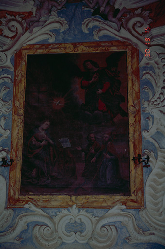 Tableau d'autel : Annonciation en présence de saint Pierre et saint Césaire (?)