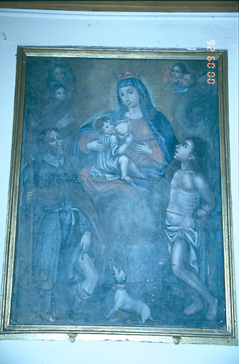 Tableau : Vierge au lait entre saint Roch et saint Sébastien