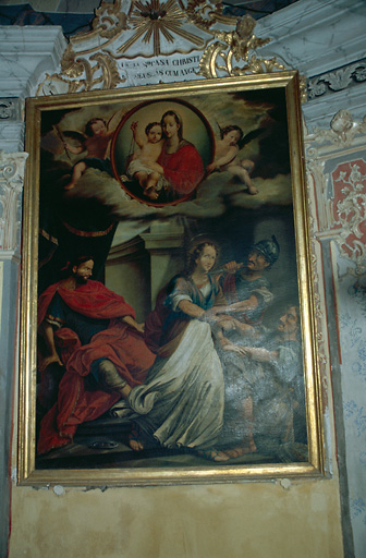 Tableau d'autel : Martyre de sainte Lucie