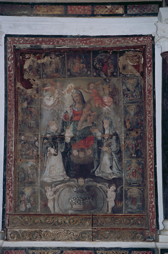 Tableau d'autel : Donation du Rosaire