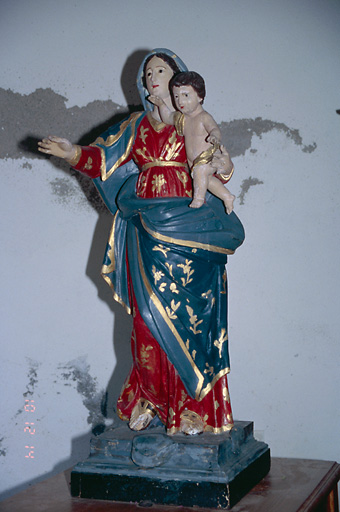 Statue de procession (petite nature) : Vierge à l'Enfant dite Notre-Dame du Mont Carmel