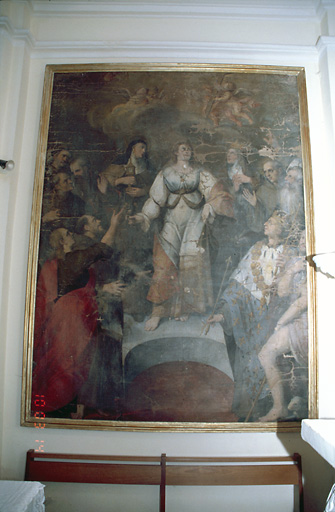 Tableau : Sainte Barbe entourée de saintes et de saints