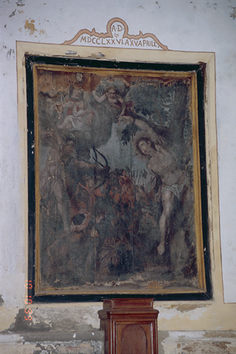 Tableau d'autel : Martyre de saint Sébastien