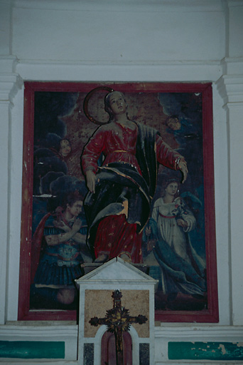 Tableau d'autel : Vierge, saint Pancrace, sainte Rose de Lima (?)