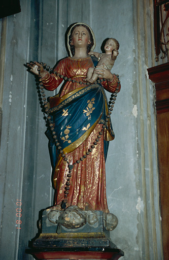 Statue (petite nature) : Vierge à l'Enfant dite Vierge du Rosaire