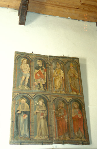 Retable : Saint Sébastien, saint Roch, saint Antoine abbé, saint Antoine de Padoue