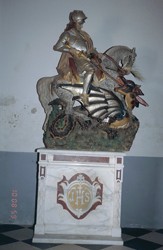 Groupe sculpté : Saint Georges terrassant le dragon