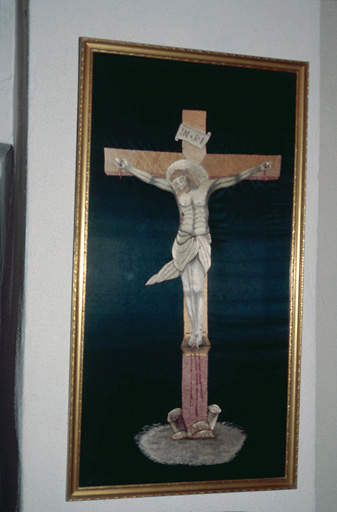 Objet de dévotion encadré : Christ en croix