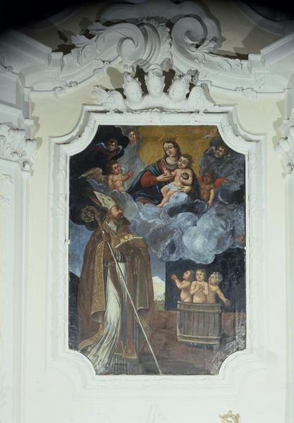 Tableau d'autel : Apparition de la Vierge à l'Enfant à saint Nicolas