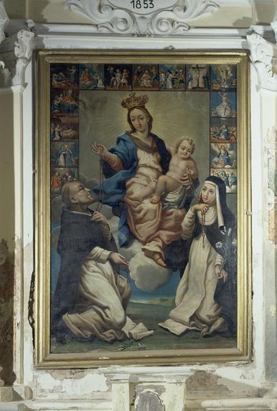 Tableau d'autel : Donation du Rosaire