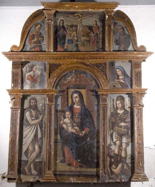 Retable : Vierge à l'Enfant entre saint Jean-Baptiste et saint Michel archange