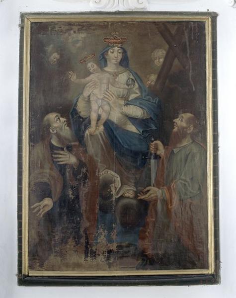 Tableau d'autel : Apparition de la Vierge à l'Enfant à saint André et à saint Paul