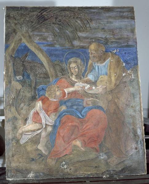 Tableau : Repos de la Sainte Famille pendant la fuite en Egypte