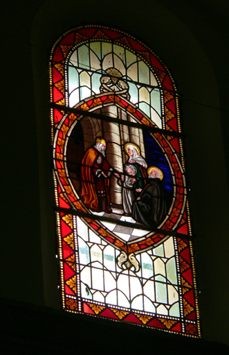 Vue d'ensemble de la verrière de la Présentation au Temple.