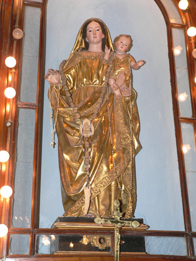 Statue (grandeur nature) : Vierge à l'Enfant dite Vierge du Rosaire