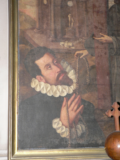 Détail : portrait du donateur.