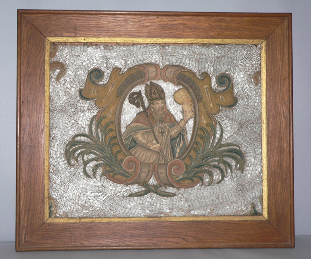 Tableau de broderie : Saint Fridien (?)