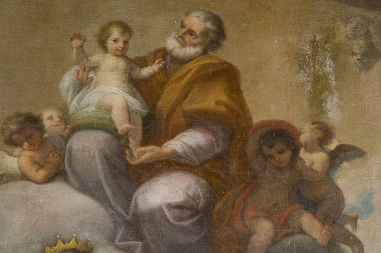 Détail : Saint Joseph et l'Enfant Jésus dans les nuées.