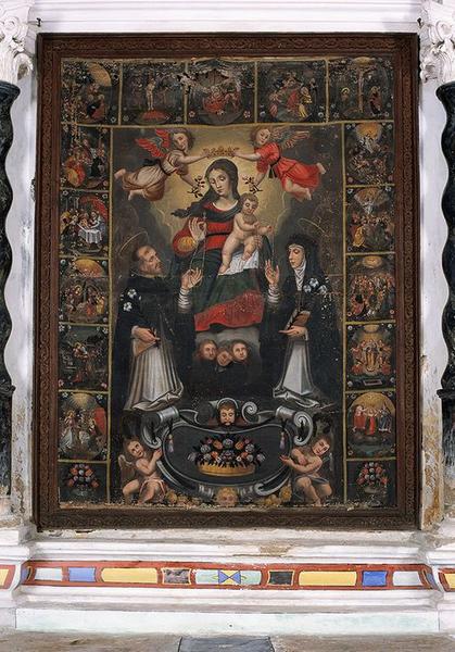 Tableau d'autel : Donation du Rosaire