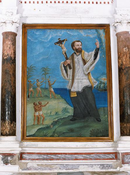 Tableau d'autel : Saint François-Xavier baptisant les Indiens