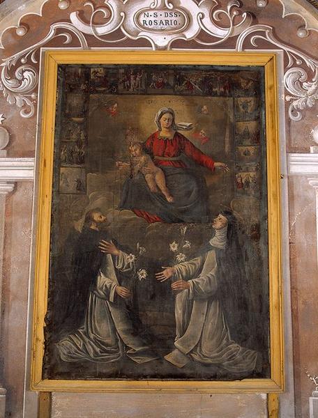 Tableau d'autel : Donation du Rosaire