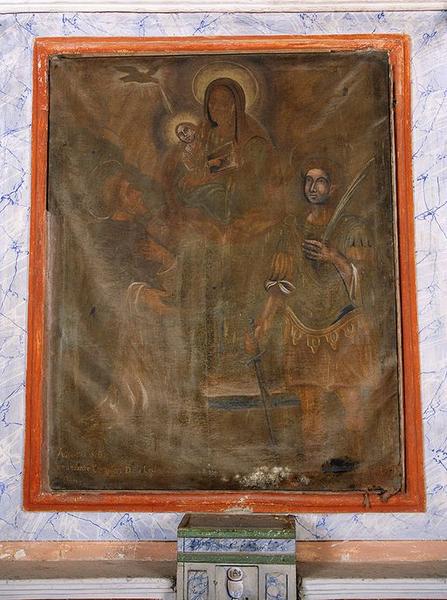 Tableau d'autel : Apparition de la Vierge à l'Enfant à saint Dominique et saint Pancrace