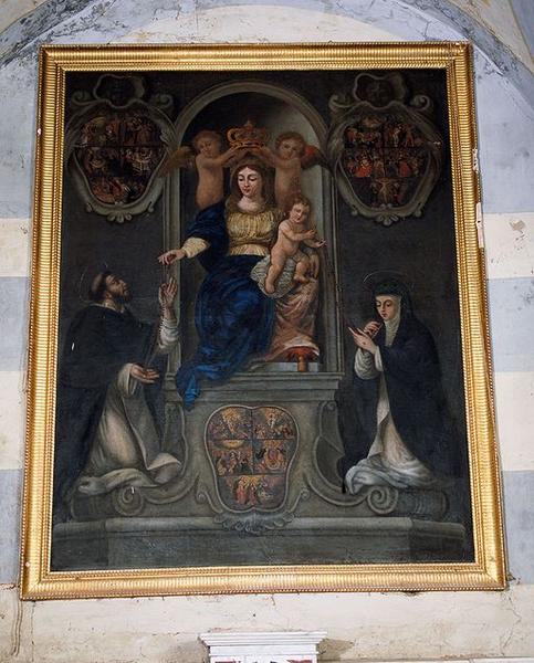 Tableau d'autel : Donation du Rosaire