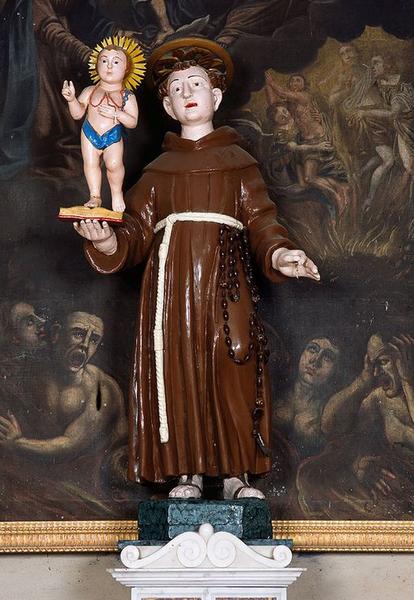 Statue (petite nature) : Saint Antoine de Padoue et l'Enfant Jésus