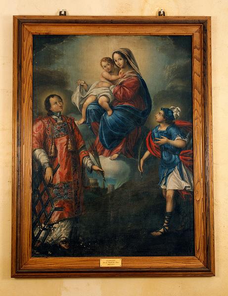 Tableau : Apparition de la Vierge à l'Enfant à saint Laurent et à saint Pancrace