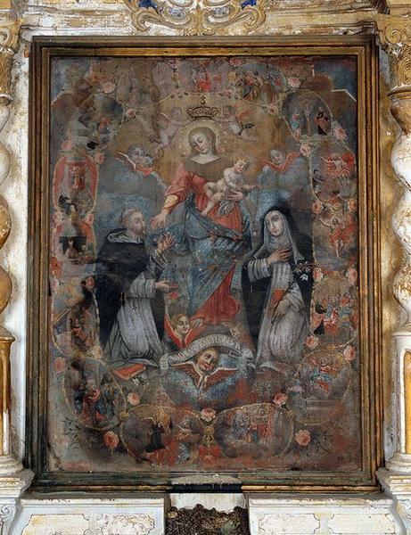 Tableau d'autel : Donation du Rosaire