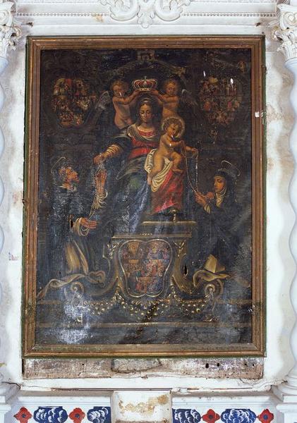 Tableau d'autel : Donation du Rosaire