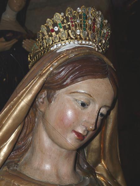 Détail du visage de la Vierge.