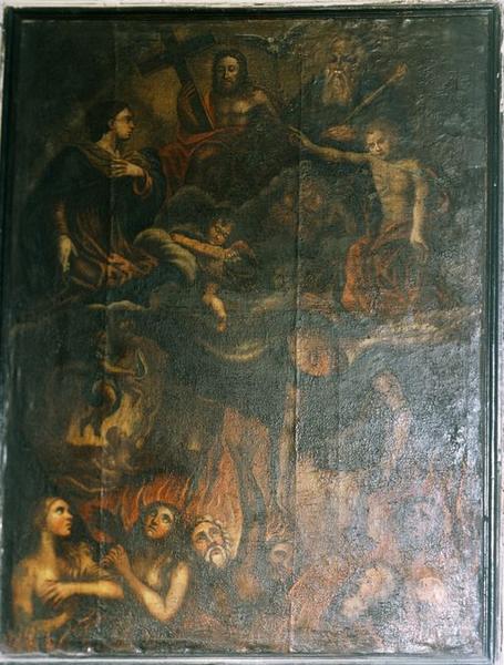 Tableau : Intercession de sainte Julitte et saint Cyr auprès de la Sainte Trinité en faveur des Ames du Purgatoire