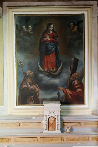 Tableau d'autel : Apparition de l'Immaculée Conception à saint Joseph et à saint André