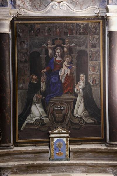 Tableau d'autel : Donation du Rosaire