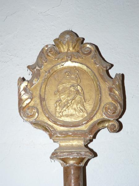 Détail d'un pommeau : Saint Roch (modèle No 4).