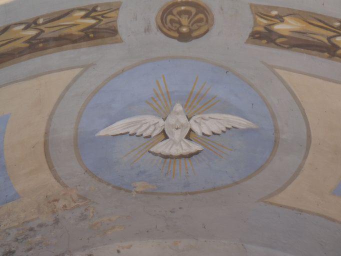 Décor peint ornant la voûte de la chapelle des Ames du Purgatoire.