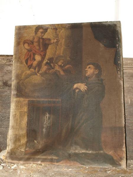 Tableau : Saint Antoine de Padoue en adoration devant l'Enfant-Jésus