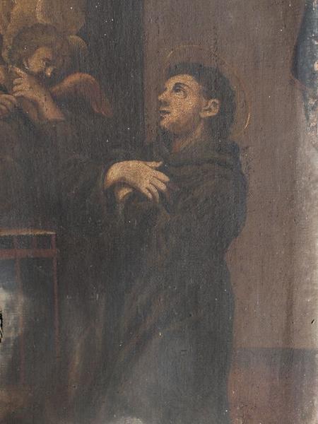 Saint Antoine de Padoue figurant dans le registre inférieur de la toile.